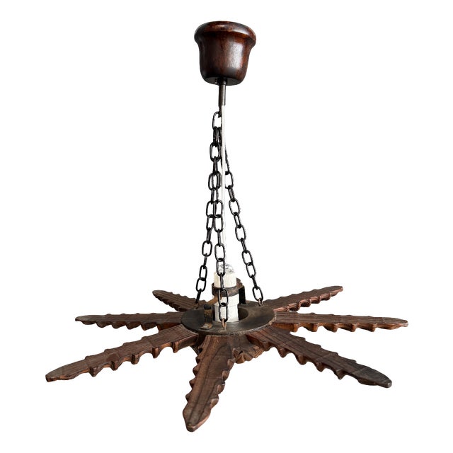 Vintage Spanish Colonial Starburst Ceiling Lamp, 1940s For Sale