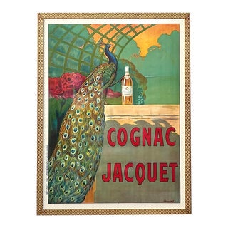 Vintage Regency French Cognac Jacquet Advertising Poster For Sale