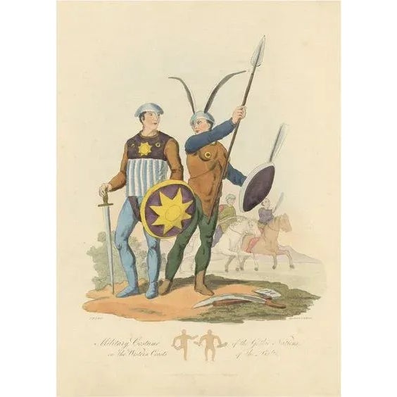 Military Costume of the Gothic Nations on the Western Coasts of the Baltic, 1815 For Sale - Image 6 of 6