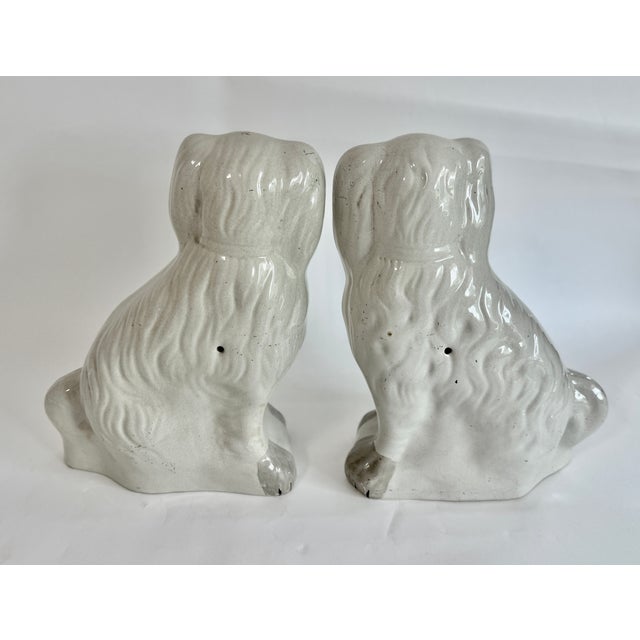 White Extra Large Staffordshire Dogs - A Pair For Sale - Image 8 of 10