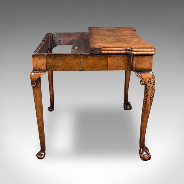 Late 18th Century Antique Fold Over Bridge Table, English, Walnut, Game, Card, Georgian, c.1780 For Sale - Image 5 of 12
