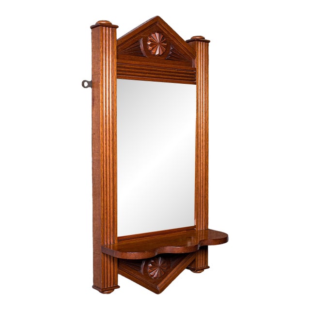 Antique Hallway Mirror, English, Walnut, Glass, Valet, Reception Hall, Edwardian For Sale