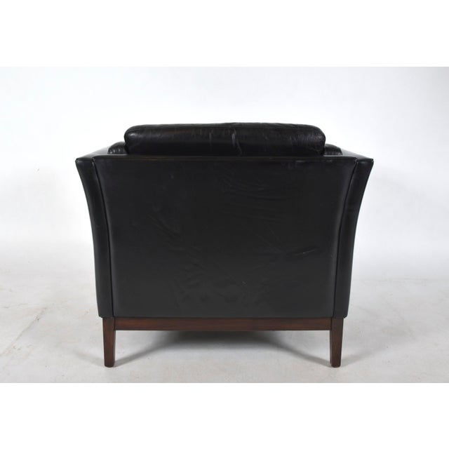 Danish Black Leather Lounge Armchair from Mogens Hansen, Denmark, 1960s For Sale - Image 11 of 18