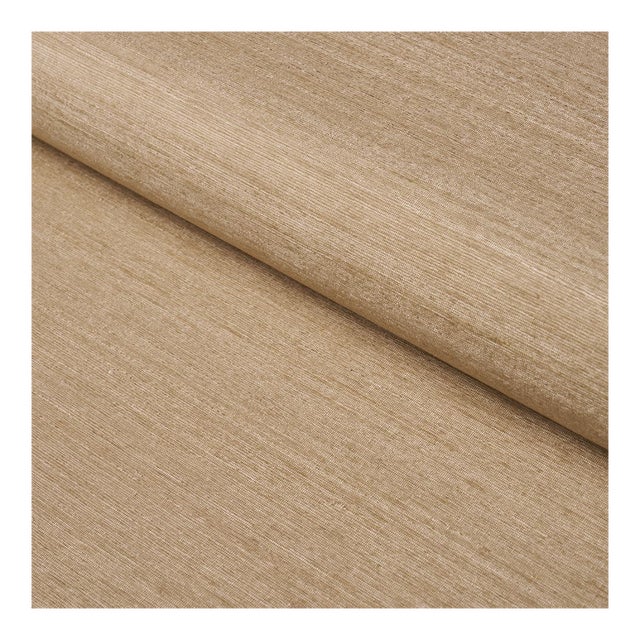 Schumacher Masara Handwoven Silk Fabric in Beige For Sale