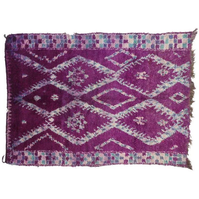 Vintage Purple Beni M'Guild Moroccan Rug, 06'06 X 08'09 For Sale - Image 9 of 10