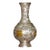 Vintage Silver-Gilt Copper Vase With Calligraphy Motif - Asian Altar Vessel For Sale