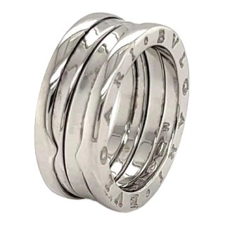 24350 - Bvlgari B.zero1 Three-Band Ring in 18k White Gold - Size 50 For Sale