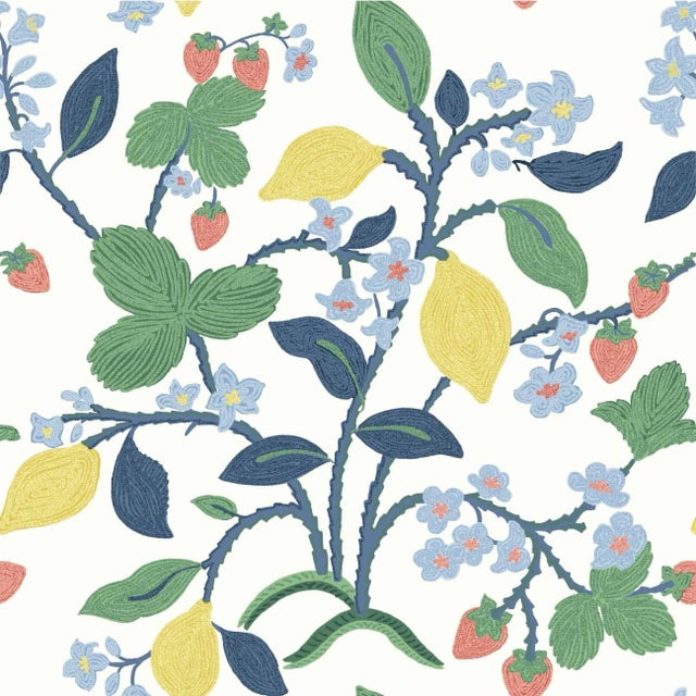 Strawberry Hill Forest Green Wallpaper Sample For Sale