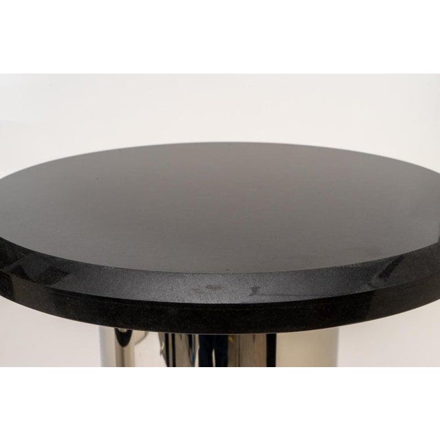 Stainless Steel and Black Granite Side Table Chairish