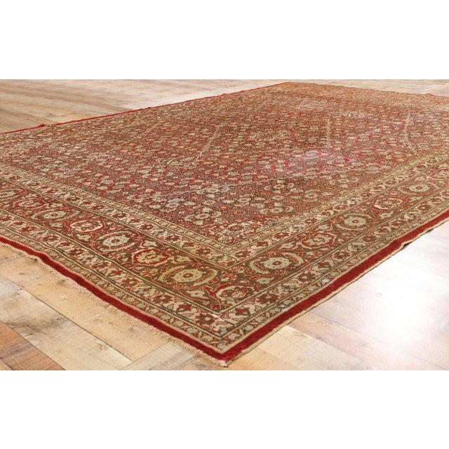 Textile Antique Persian Mahi Tabriz Rug - 09'00 X 12'03 For Sale - Image 7 of 9
