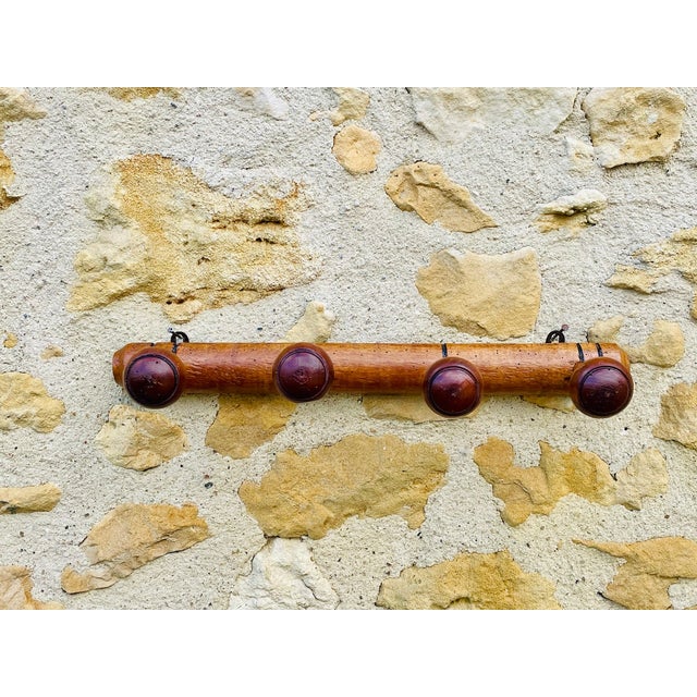 Mid-Century Modern Mid-Century Modern Faux Bamboo Wall Mounted Coat Rack, 1940s For Sale - Image 3 of 17