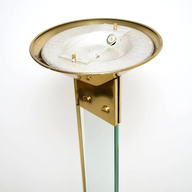 Mid-Century Modern Vintage Italian Brass and Glass Floor Lamp attributed to Max Baguara for Lamperti, 1970 For Sale - Image 3 of 8