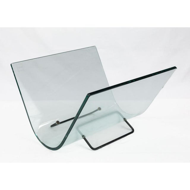 Black Vintage Curved Glass Magazine Rack from Fiam, 1980s For Sale - Image 8 of 8