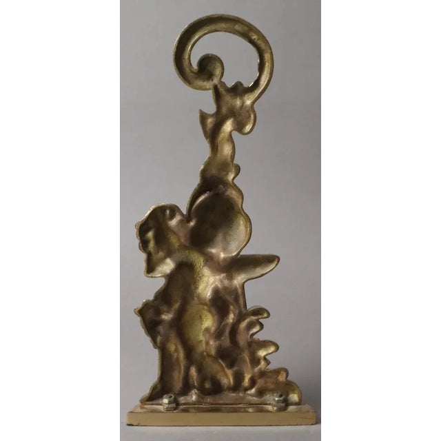 1980s Hollywood Regency Door Stop Angel in Brass, 1980s For Sale - Image 5 of 8