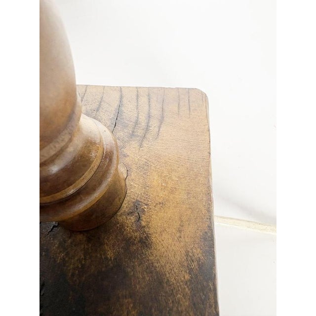 Vintage Brutalist Wooden Table Lamp, France, 1960s For Sale - Image 16 of 17