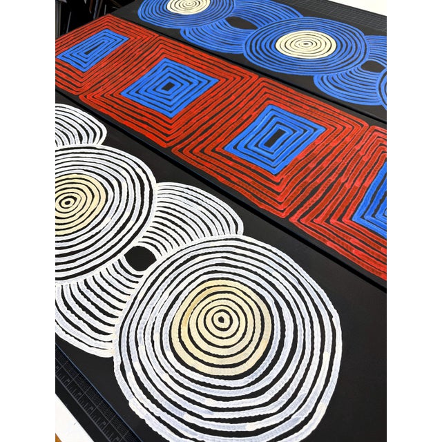 Triptych Australian Aboriginal Paintings Tingari Ronnie Tjampitjinpa For Sale - Image 10 of 18