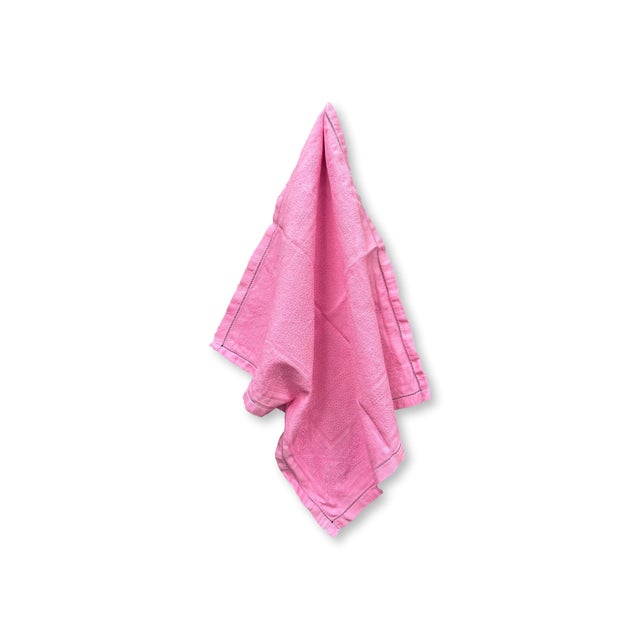 French Vintage French Pink Napkins, Set of 12 For Sale - Image 3 of 6