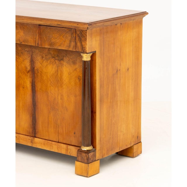 Wood Italian Empire Walnut Commode a Vantaux For Sale - Image 7 of 9