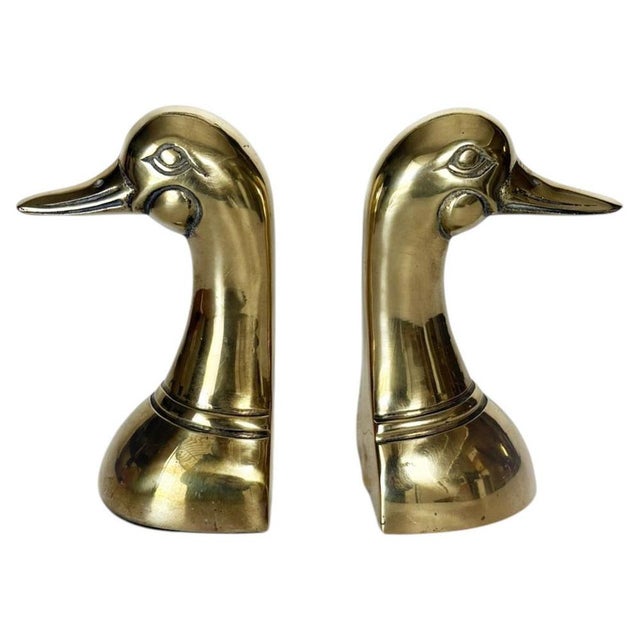 Bookends in the Shape of a Gilded Brass Duck Sculpture, France, 1970s, Set of 2 For Sale - Image 12 of 12