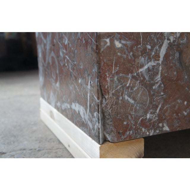 Pink Italian Minimalist Marble Plinth Sculpture Statue Display Pedestal Stand MCM 26" For Sale - Image 8 of 12