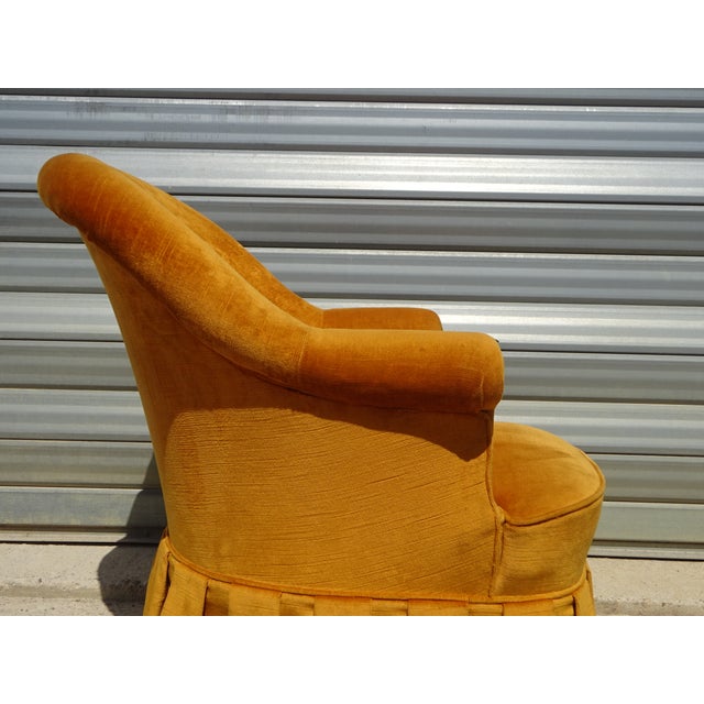 Antique Toadstool Armchair in Silky Yellow Velvet, 1950s For Sale - Image 14 of 18