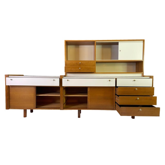 1960s Brown Saltman Walnut Modular Wall Unit Attributed to Martin Borenstein, 1960s For Sale - Image 5 of 18