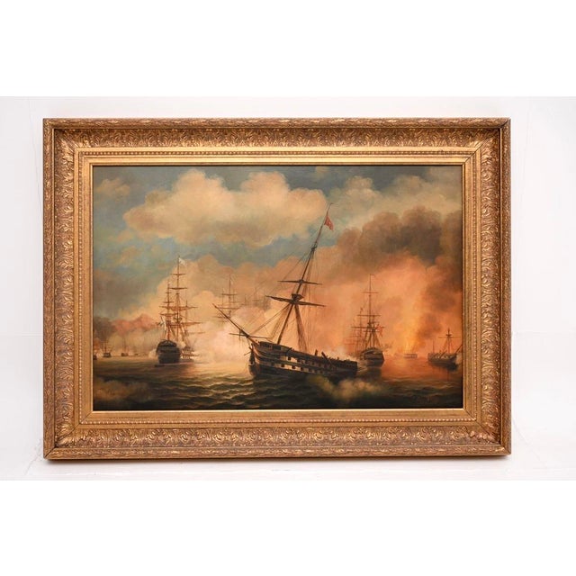 A beautifully executed antique signed and framed nautical oil painting dating from around the 1950-60’s. This depicts a...