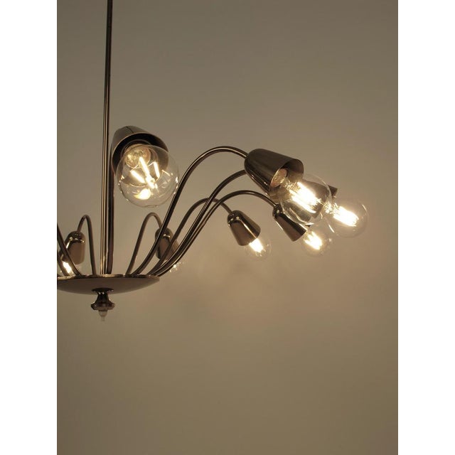 Mid-Century Brass Chandelier from Rupert Nikoll, Austria, 1961 For Sale - Image 10 of 16