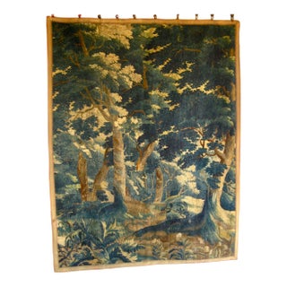 Flemish Tapestry Verdure Scene of a Forest XVIII Century For Sale