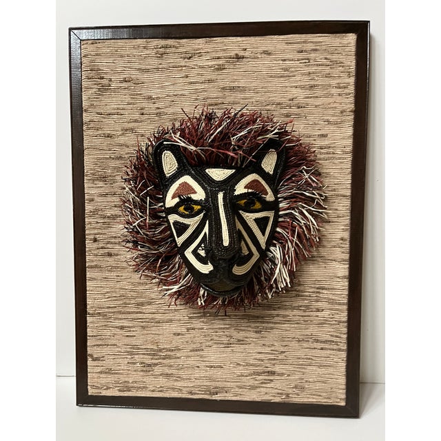 Tribal Black & Ivory Cat Embera Mask For Sale - Image 3 of 4