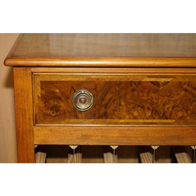 Reclaimed Burr Walnut Wine Bottle Rack Sideboard with Drawer For Sale - Image 6 of 15