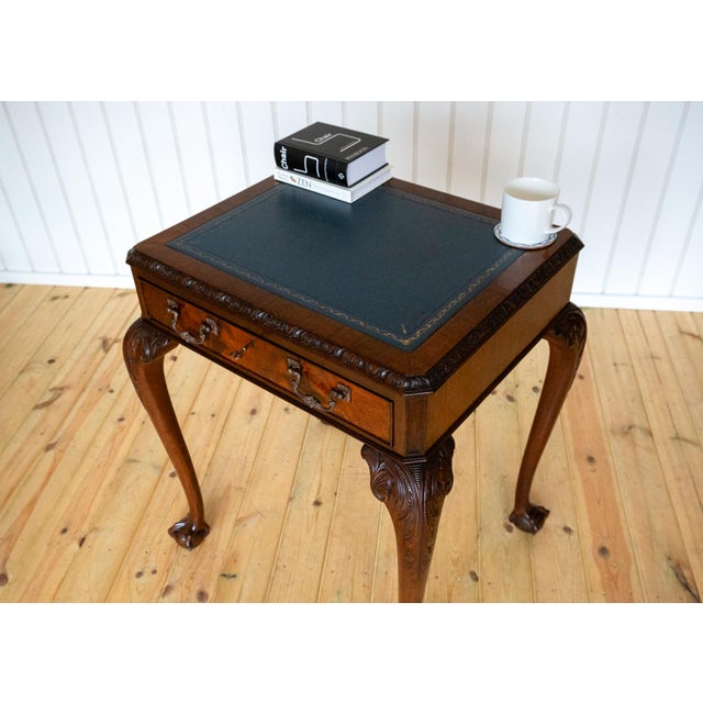 George II Chippendale Style Desk in Mahogany with Leather Top, 1920s For Sale - Image 13 of 18