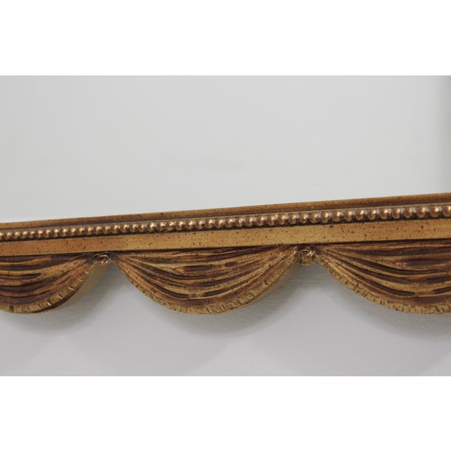 Glass Gold Finish Arched Frame Decorator Mirror For Sale - Image 7 of 17