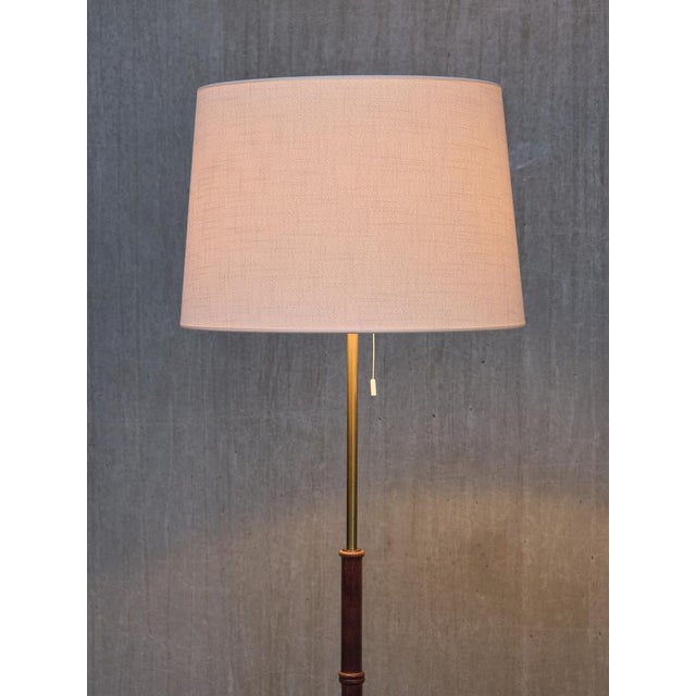 Floor Lamp in Oak and Brass from Falkenbergs Belysning, Sweden, 1960s For Sale - Image 9 of 14