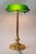 Banker table lamp with glass shade vienna around 1920s Brass polished and stove enameled European Plug (up to 250V).The...