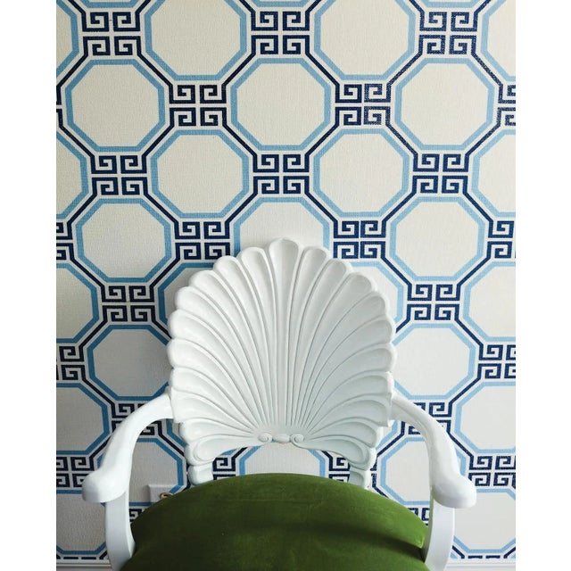 Paper Sample - Schumacher Octavia Paperweave Wallpaper in Marine For Sale - Image 7 of 7