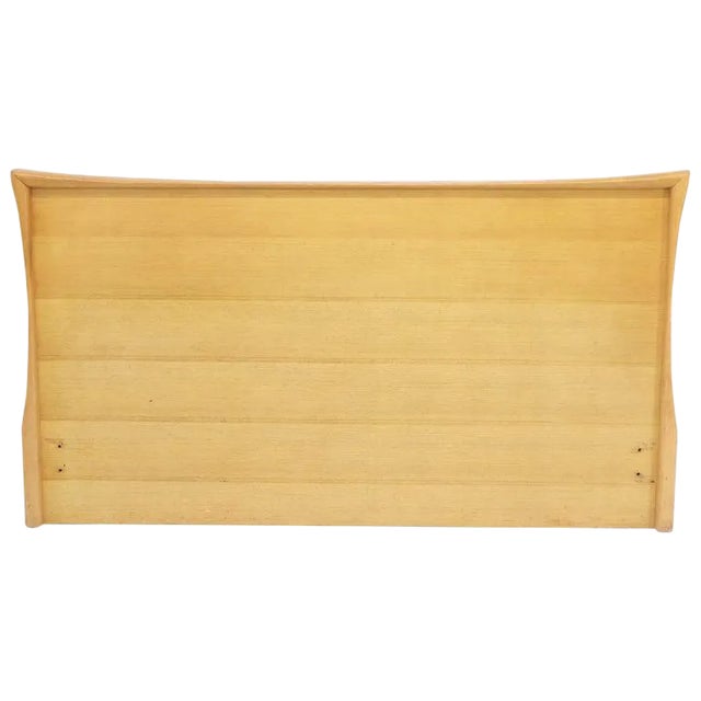 Sculptured Concave Shape Birch Queen Size Headboard For Sale