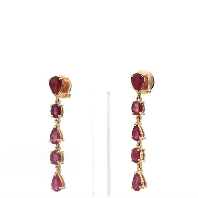 3.03 cts Natural ruby earrings in 14k gold For Sale - Image 14 of 18