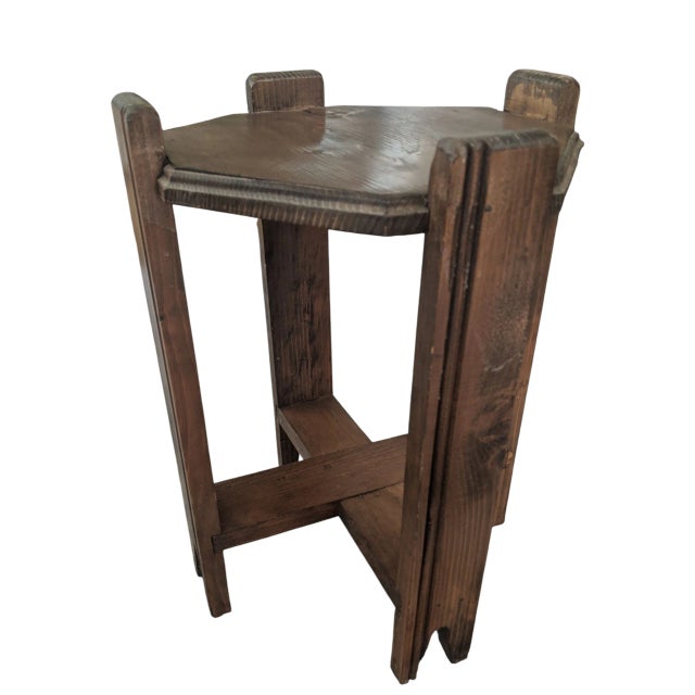 Mid 20th Century Vintage Mission Style Oak Plant Stand For Sale - Image 5 of 18