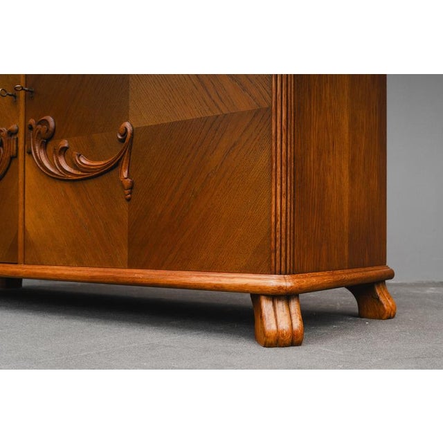 Vintage Art Deco Sideboard in Oak For Sale - Image 16 of 18