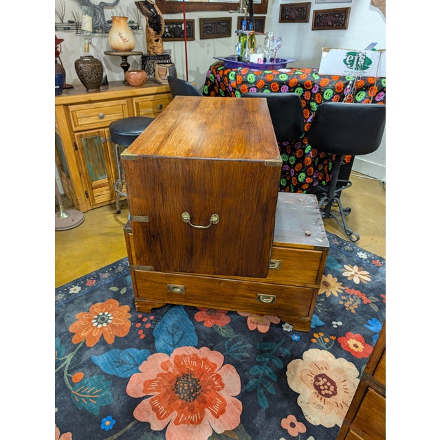 Brown Antique Victorian - British Campaign Chest of Drawers Circa 1800s For Sale - Image 8 of 14