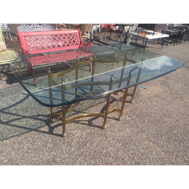Glass Mid-20th Century Maison Baguès Style Beveled Glass Dining Table Top For Sale - Image 7 of 7