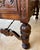 19th Century French Renaissance Hand Carved Desk or Writing Table with Carved Structure and Iron Stretcher For Sale - Image 11 of 18