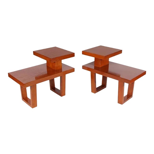 1950s Sleek Pair of Telephone Tables For Sale