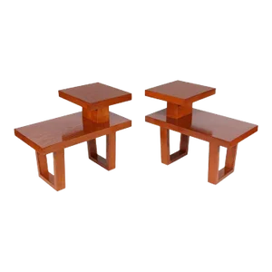 Sleek Pair of Telephone Tables. u.s.a. 1950's.
