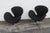 Black Fritz Hansen Denmark Danish Modern Mid Century Black Swan Chairs a Pair 5379 For Sale - Image 8 of 15