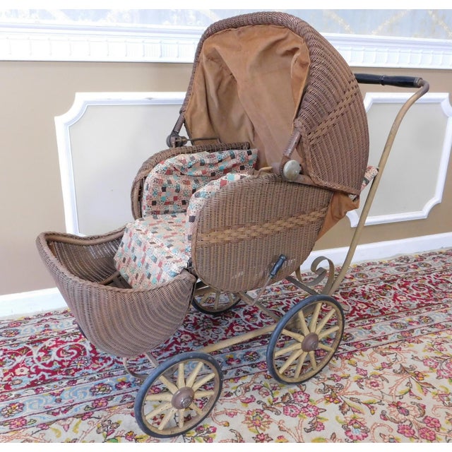Very Cool Antique Victorian Wicker Baby Stroller Carriage ...