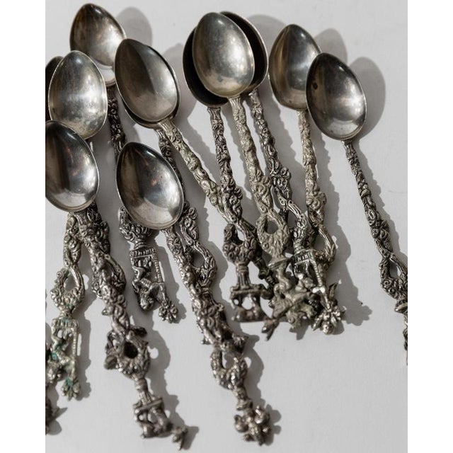 Vintage Silver Plated Tea and Cake Serving Set, 1930s, Set of 14 For Sale - Image 9 of 14