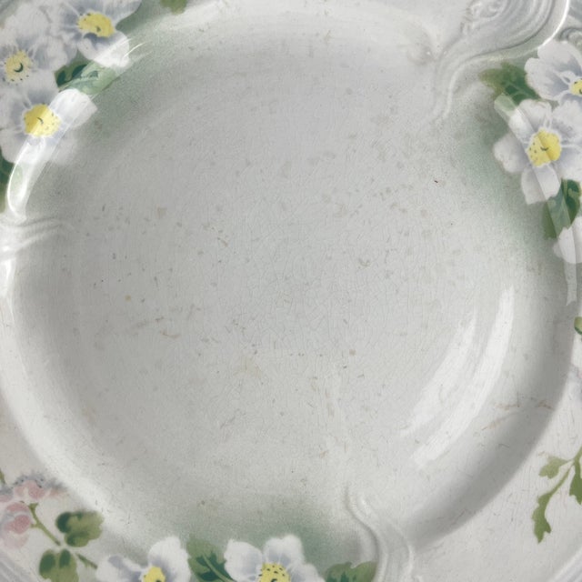 Blue Art Nouveau Round Apple Tree Platter from KG Lunéville, 1900-1930 For Sale - Image 8 of 11