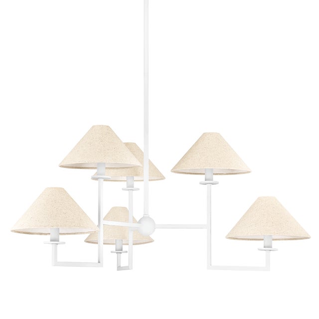 Mitzi Mitzi Gladwyne 39.25 in. 6 Light Chandelier in Texture White Finish For Sale - Image 4 of 12